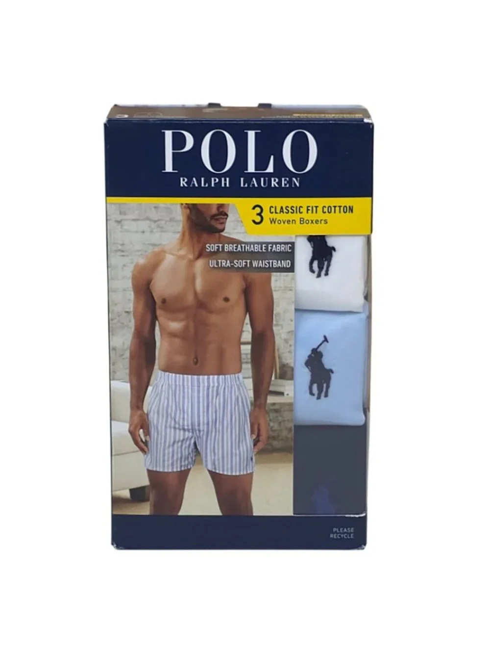 Polo Ralph Lauren 3-Pack Classic Fit Cotton Woven Boxers XL Soft Breathable